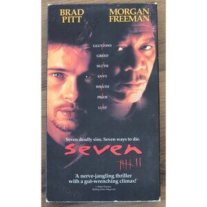 Seven Se7en (VHS, 1996) Morgan Freeman, Brad Pitt Video Tape Movie Horror Drama